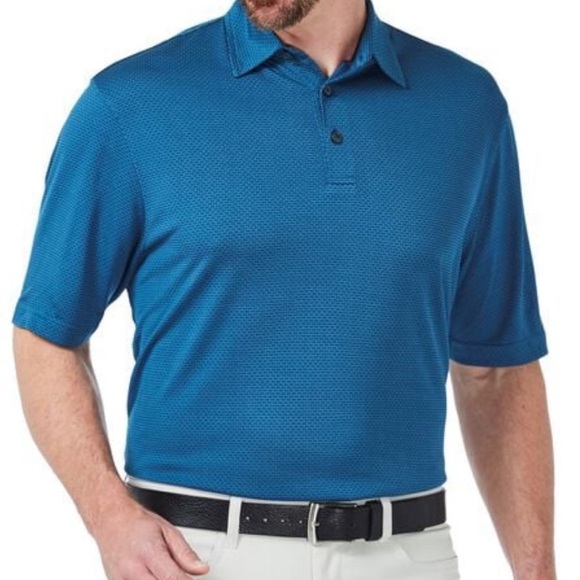 Haggar Blue Polo Shirt Classic Style - Picture 1 of 6